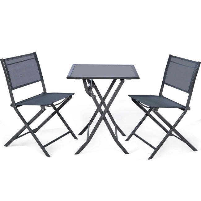 Vebreda 3 Pieces Bistro Set Garden Backyard Table Chairs Furniture Set