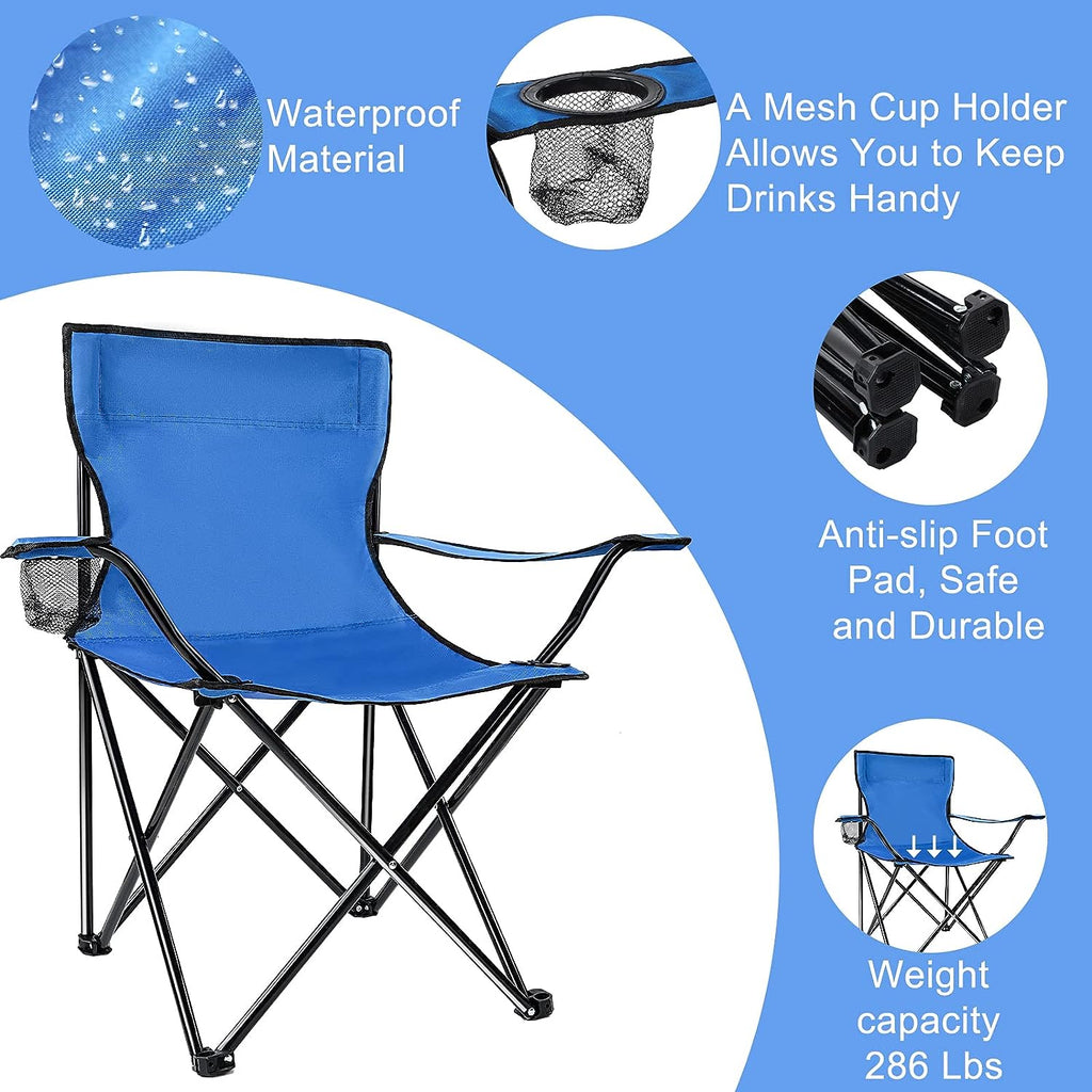 4 Pack Outdoor Folding Chairs Camp Chair Beach Chair Portable Folding Camping Chairs