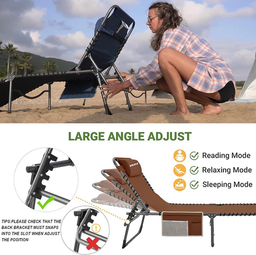 Folding Chaise Lounge Chair for Outside